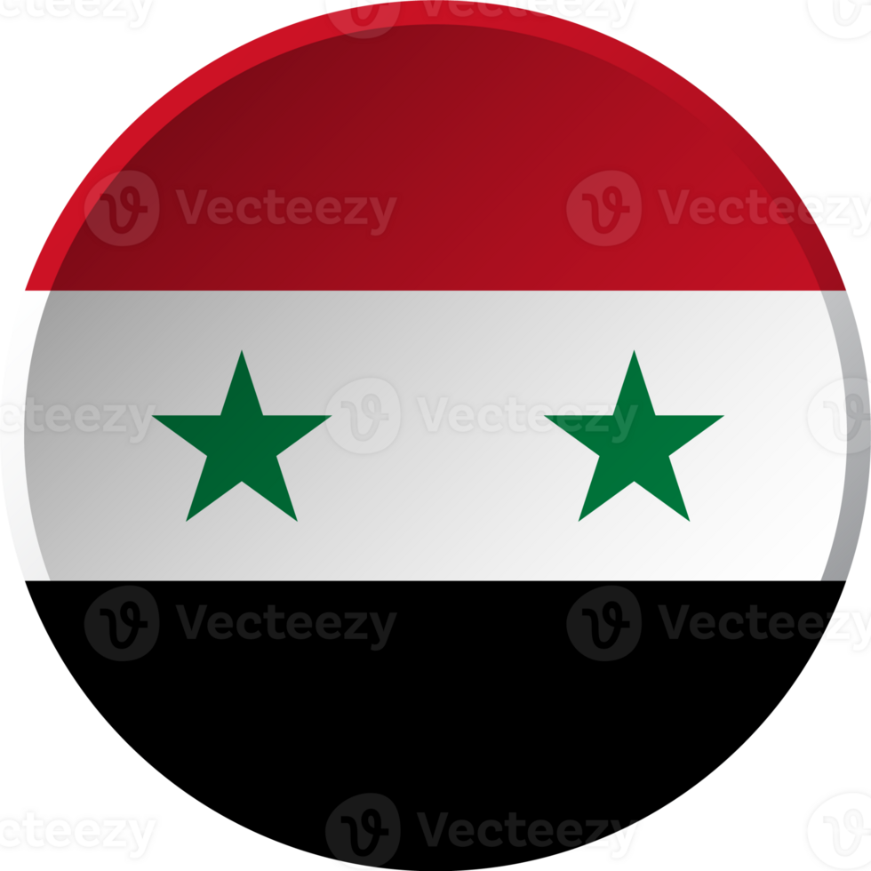 Syria flag with circular concave button design png