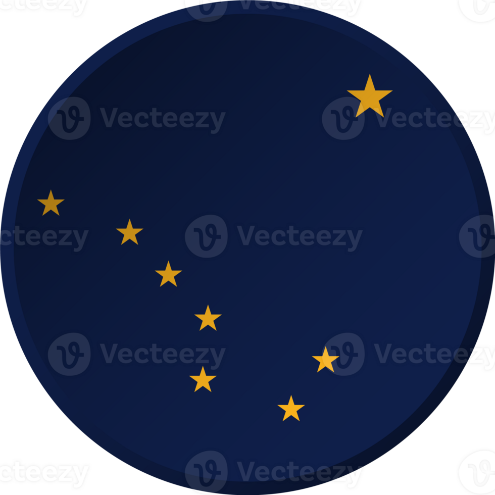 Alaska flag with circular concave button design png