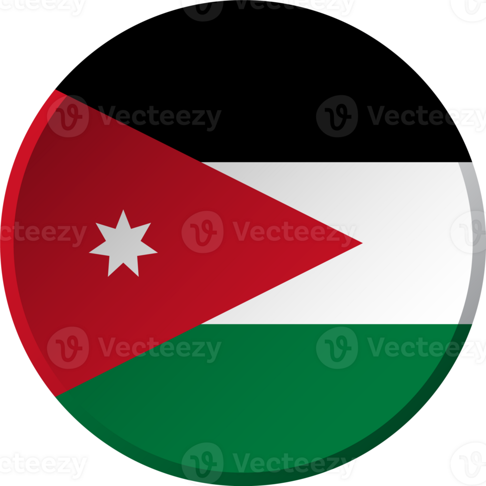 Jordan flag with circular concave button design png