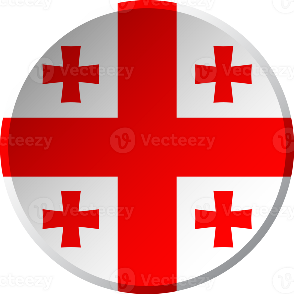 Georgia flag with circular concave button design png