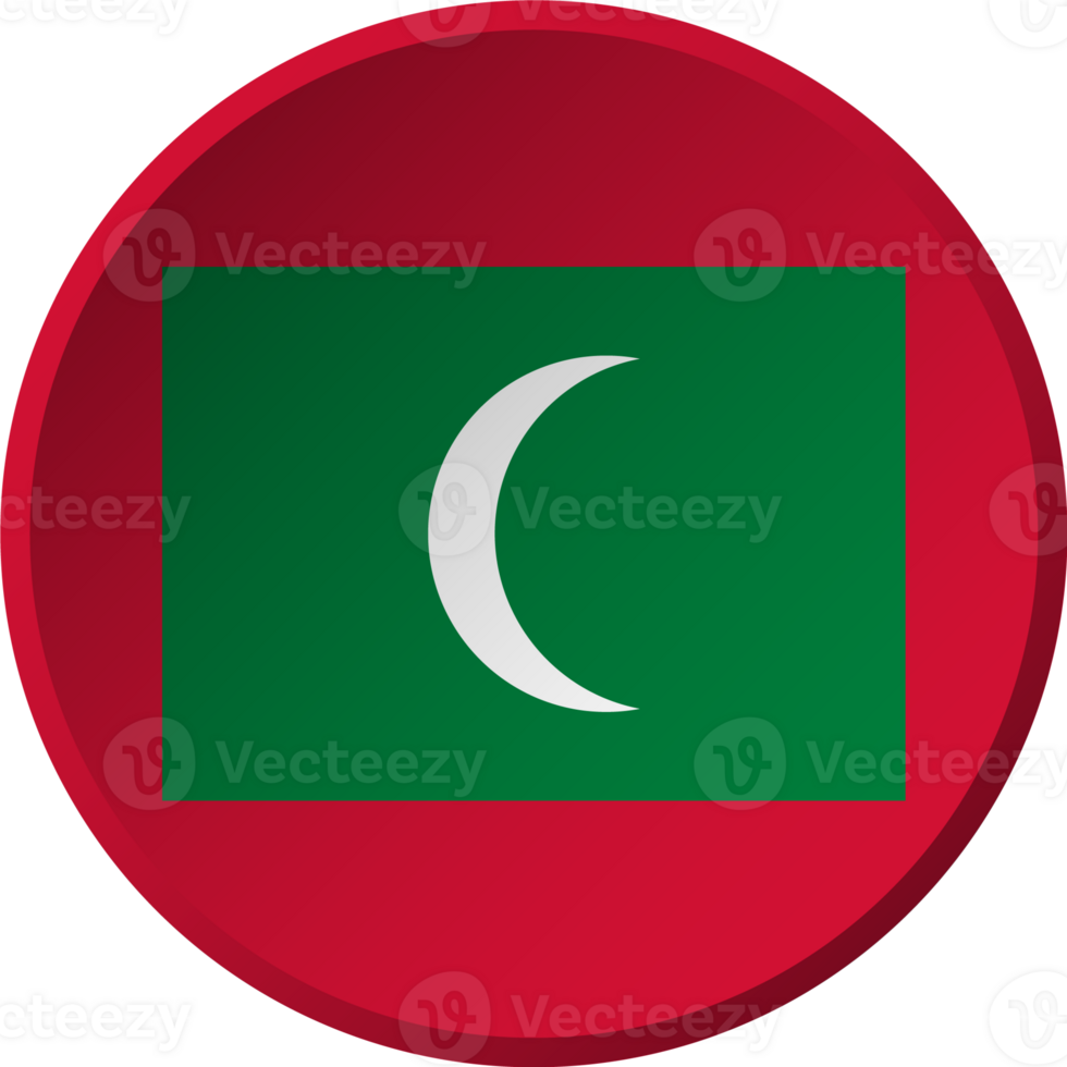 Maldives flag with circular concave button design png