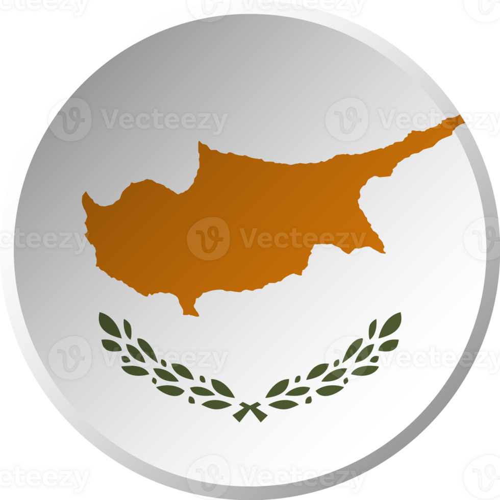 Cyprus flag with circular concave button design png