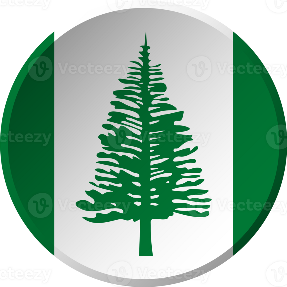 Norfolk Island flag with circular concave button design png