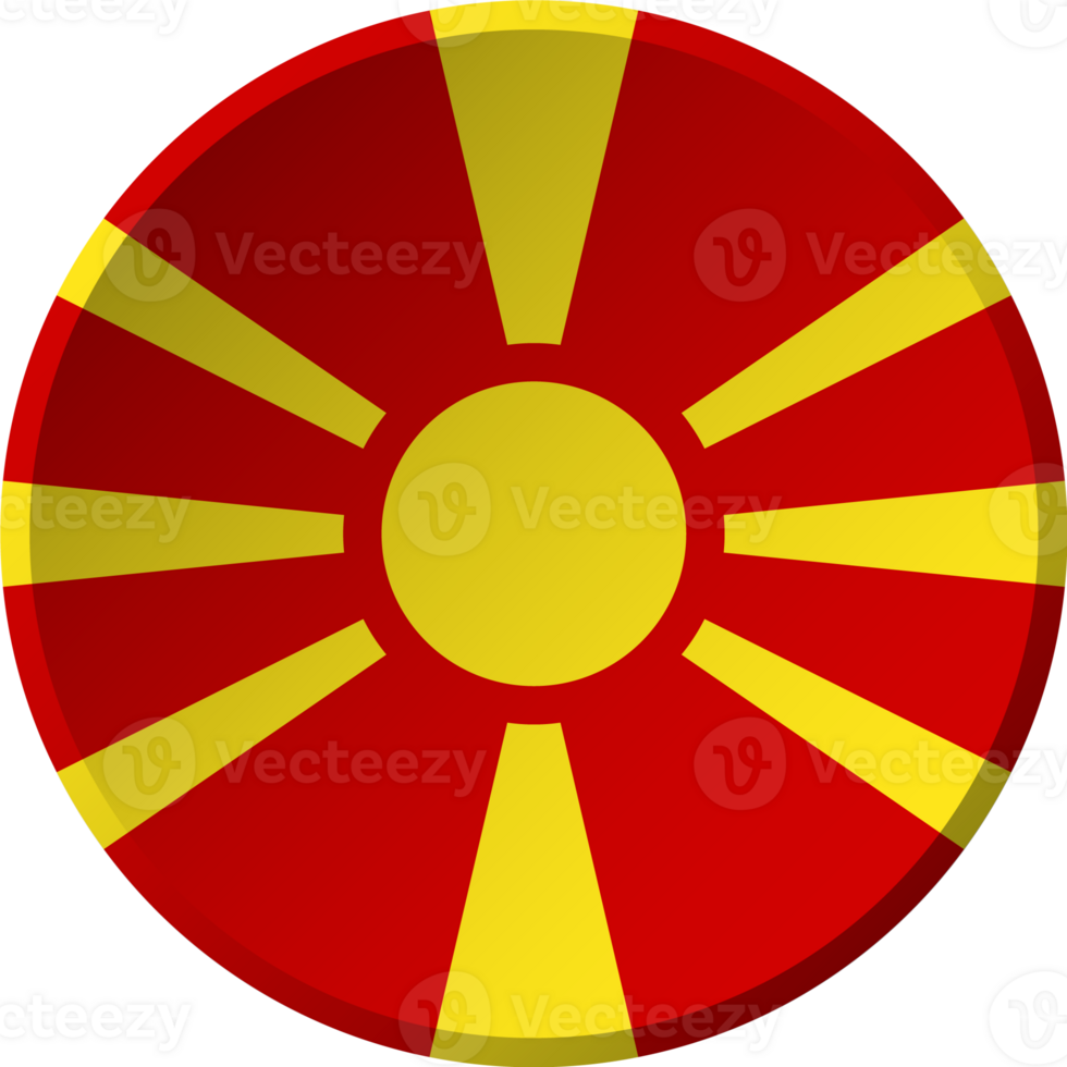 Macedonia flag with circular concave button design png