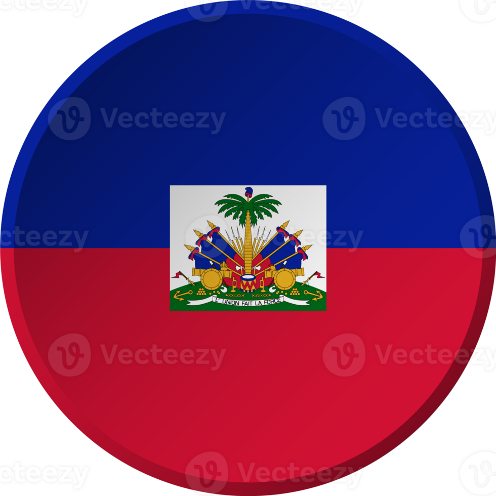 Haiti flag with circular concave button design png