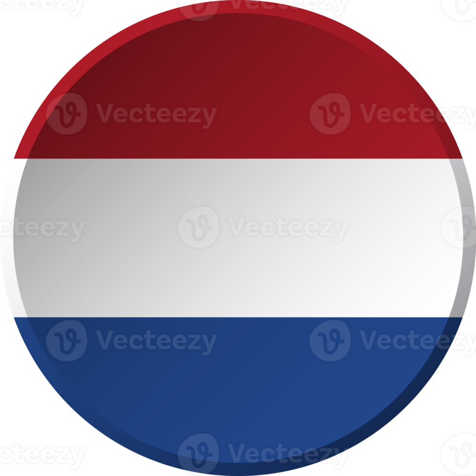 Netherlands flag with circular concave button design png