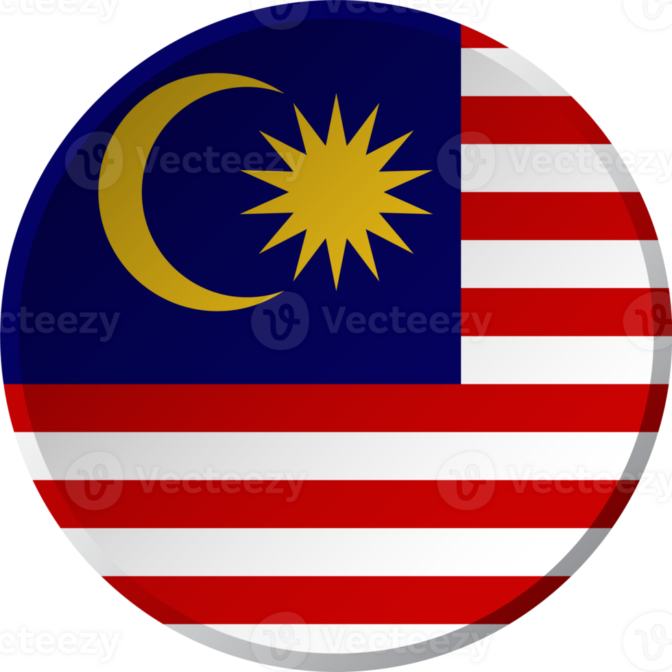 Malaysia flag with circular concave button design png