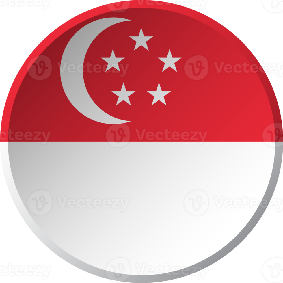 Singapore flag with circular concave button design png