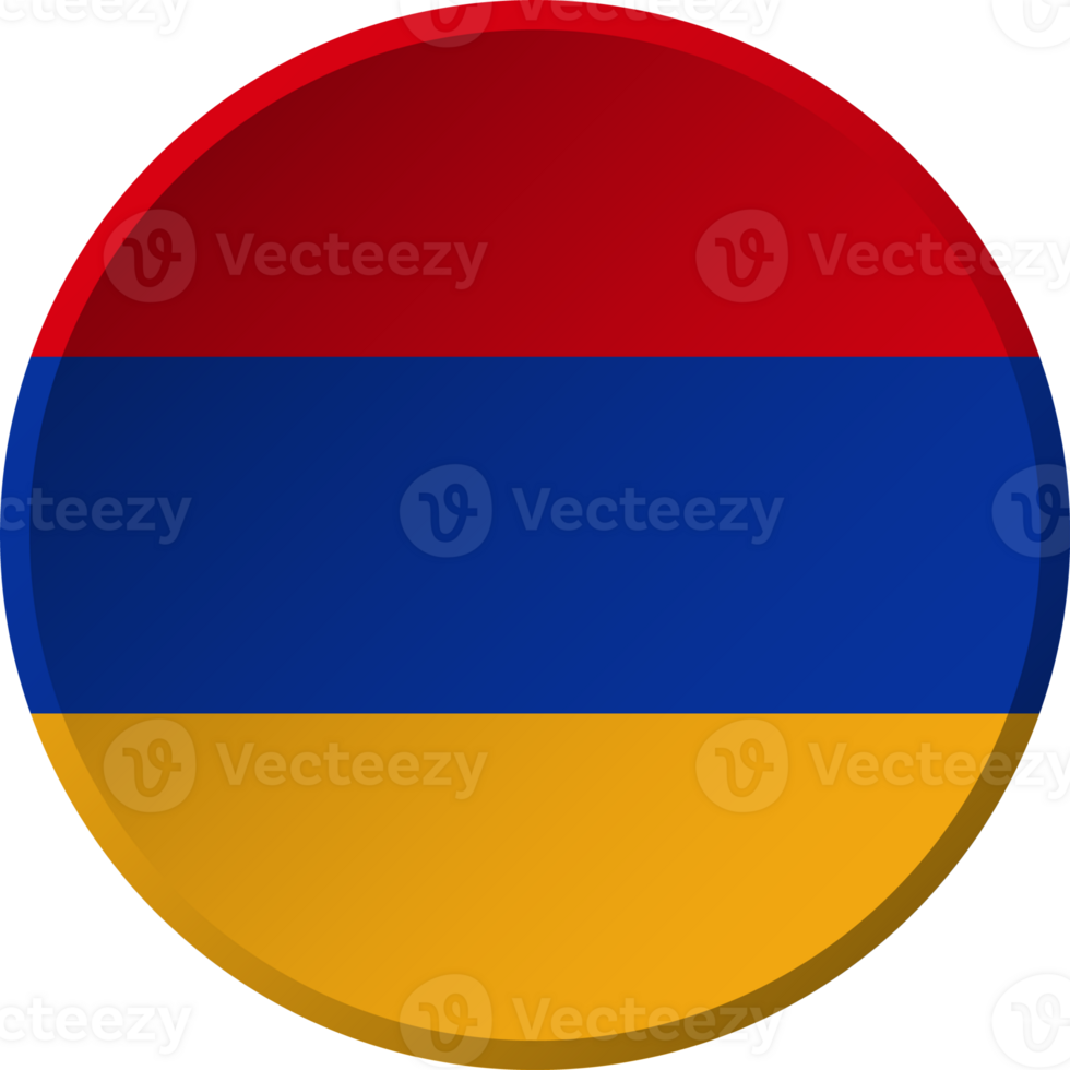 Armenia flag with circular concave button design png