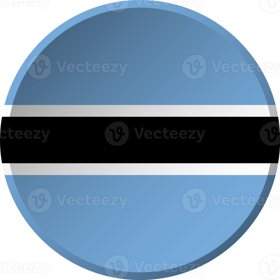 Botswana flag with circular concave button design png