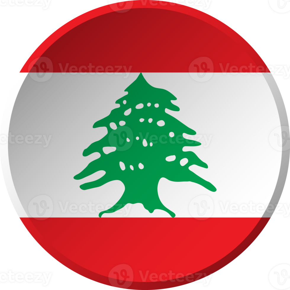 Lebanon flag with circular concave button design png