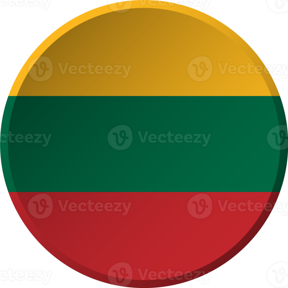 Lithuania flag with circular concave button design png