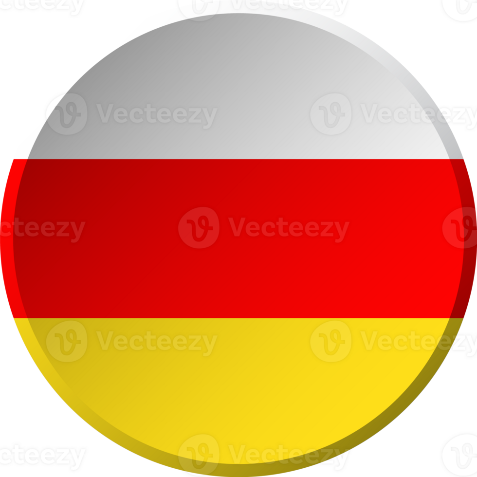 South Ossetia flag with circular concave button design png