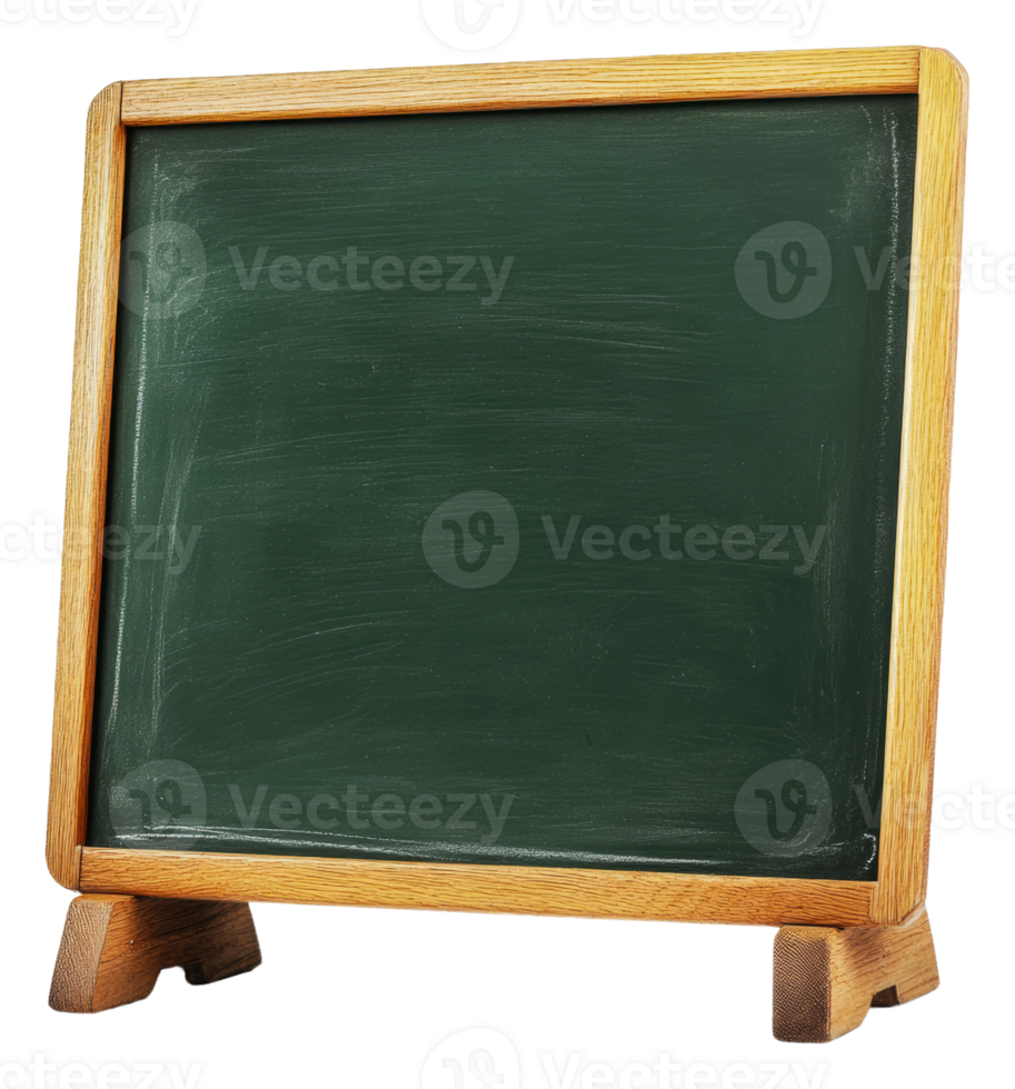 Small wooden chalkboard on a classroom desk png
