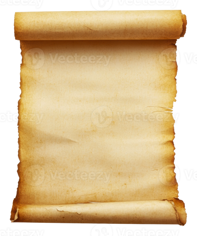 Ancient scroll on plain background png