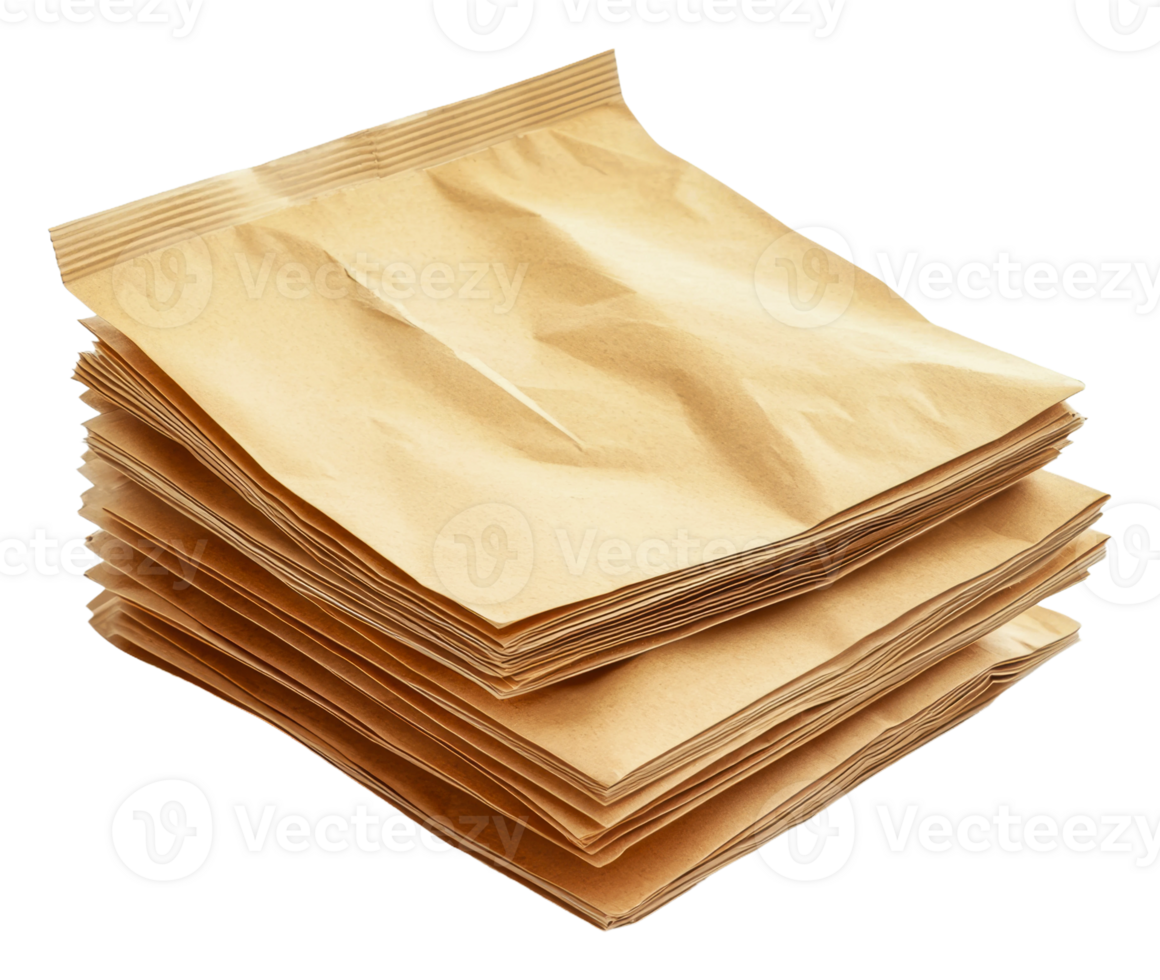 Stacked brown paper bags for packaging png