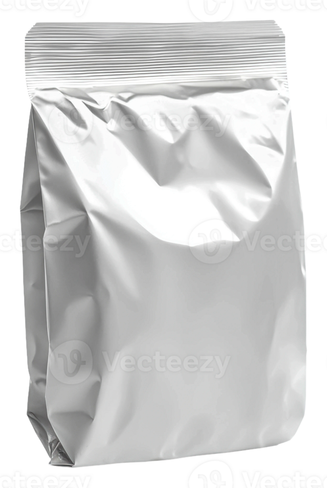 Shiny silver packaging for food or product storage png