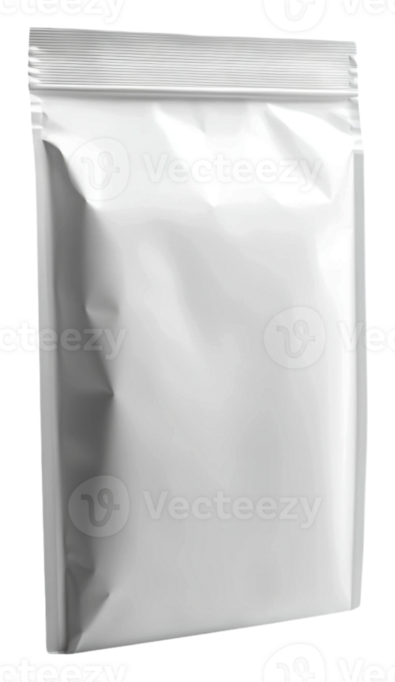 Sealed white packaging bag on a plain backdrop png