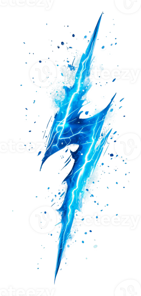 Blau Blitz Bolzen auf Weiß png