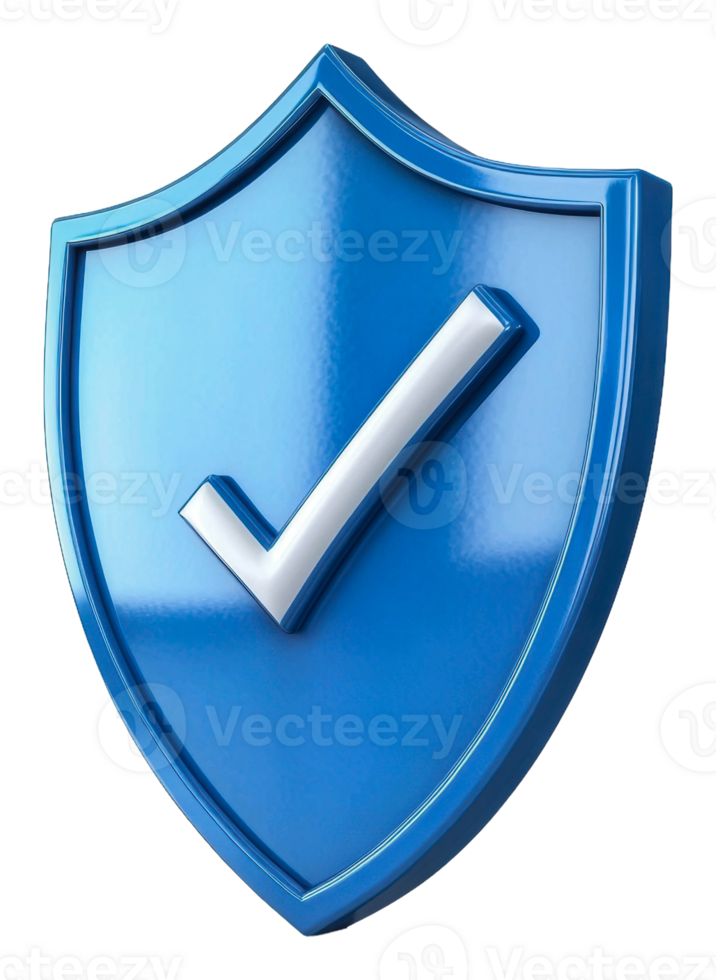 Blue shield with checkmark symbolizing security png