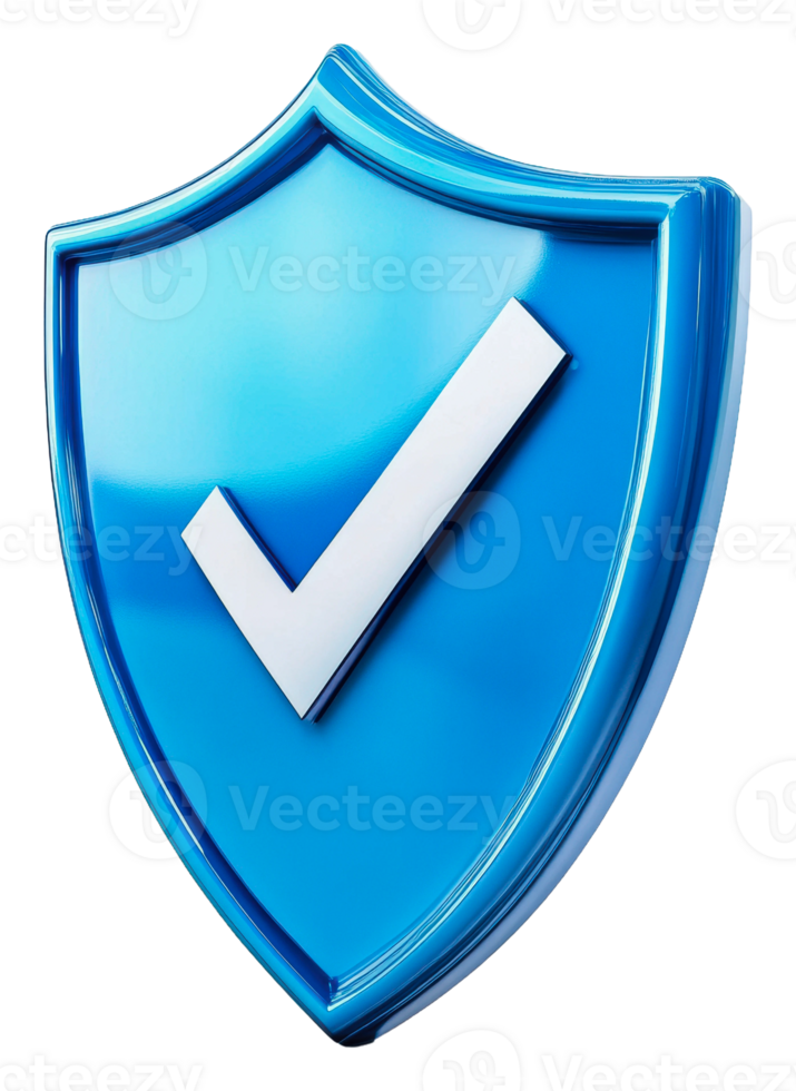 Blue shield with a check mark symbolizing approval png