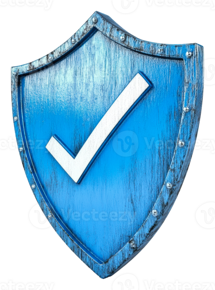 Trustworthy blue shield with check mark png