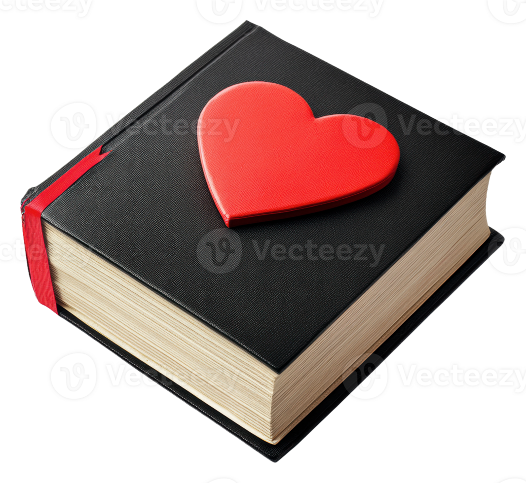 A heart-shaped accent on a black journal png