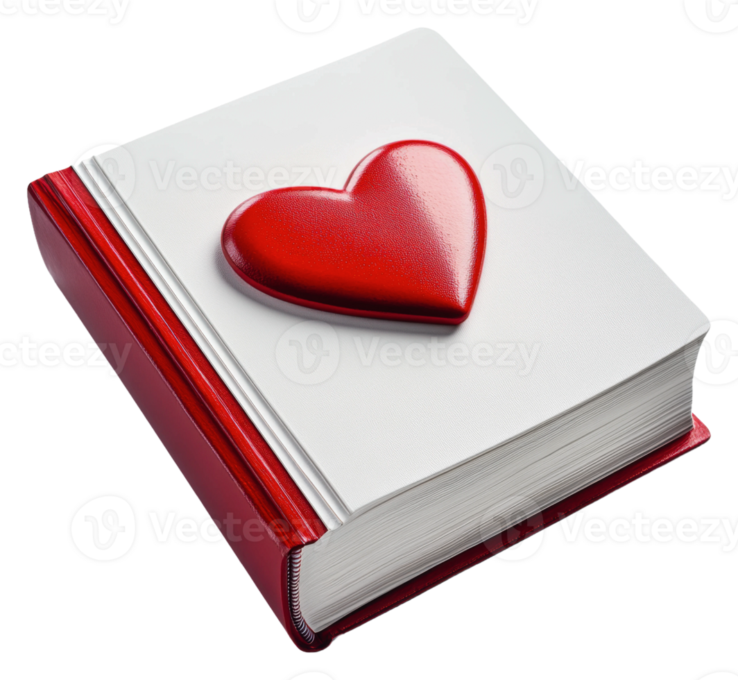 Heart-shaped book of love and emotions png