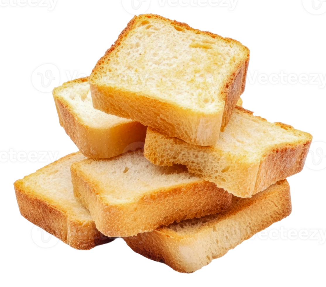 Toasted bread layers on white background png