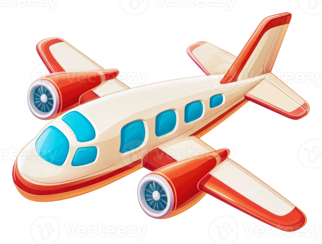 Colorful cartoon airplane flying in the sky png