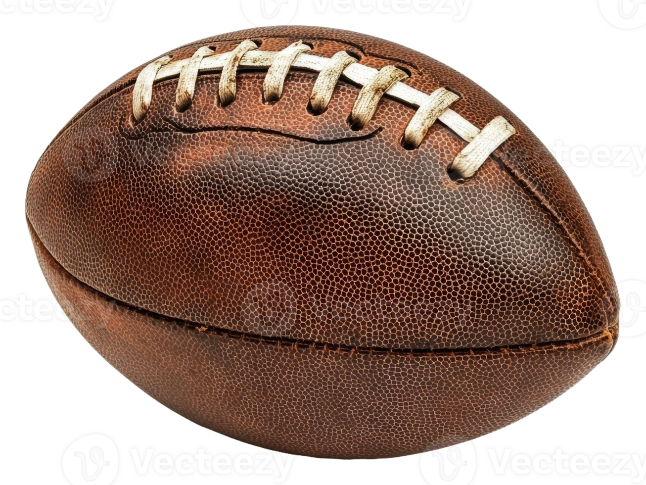 Vintage leather football on white background png