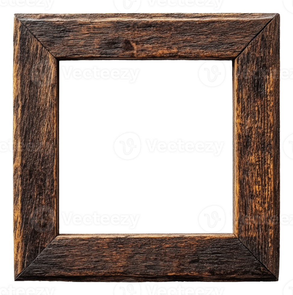 Rustic wooden frame ready for artwork display png