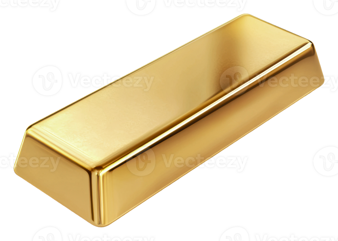 Gold bullion bar on a clean surface png