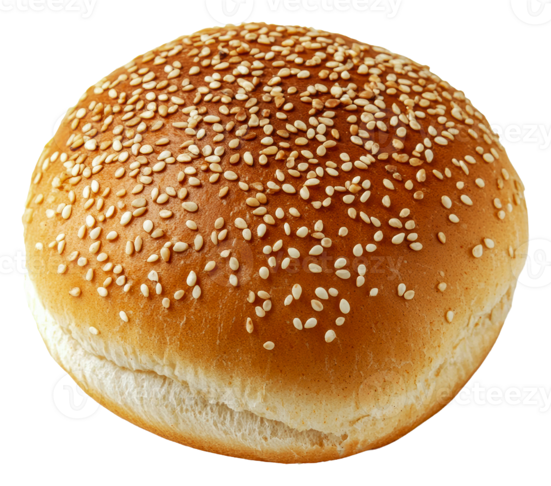 Soft sesame seed bun on plain background png
