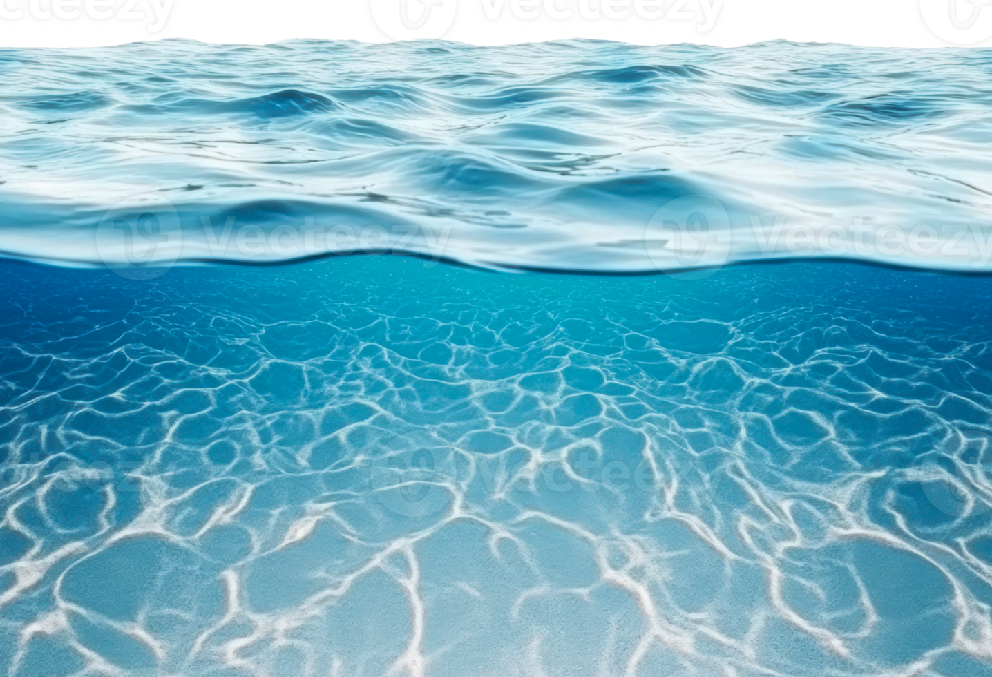 Sunlit clear blue ocean water png