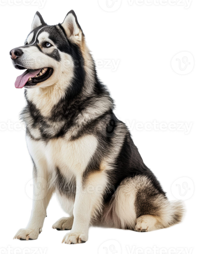 Siberian husky on a white backdrop, cut out - stock . png