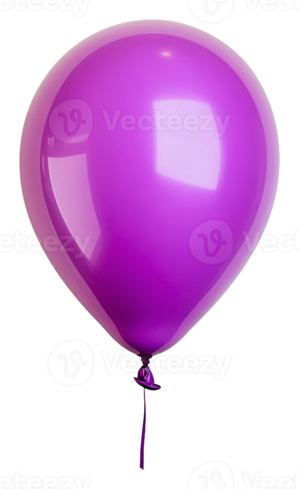 A vibrant purple balloon floating in daylight, cut out - stock . png