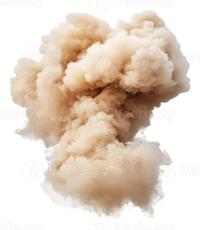 Construction dust cloud in city, cut out - stock . png