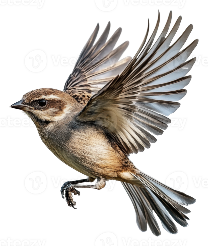 A bird in flight displaying its elegant wings, cut out - stock . png