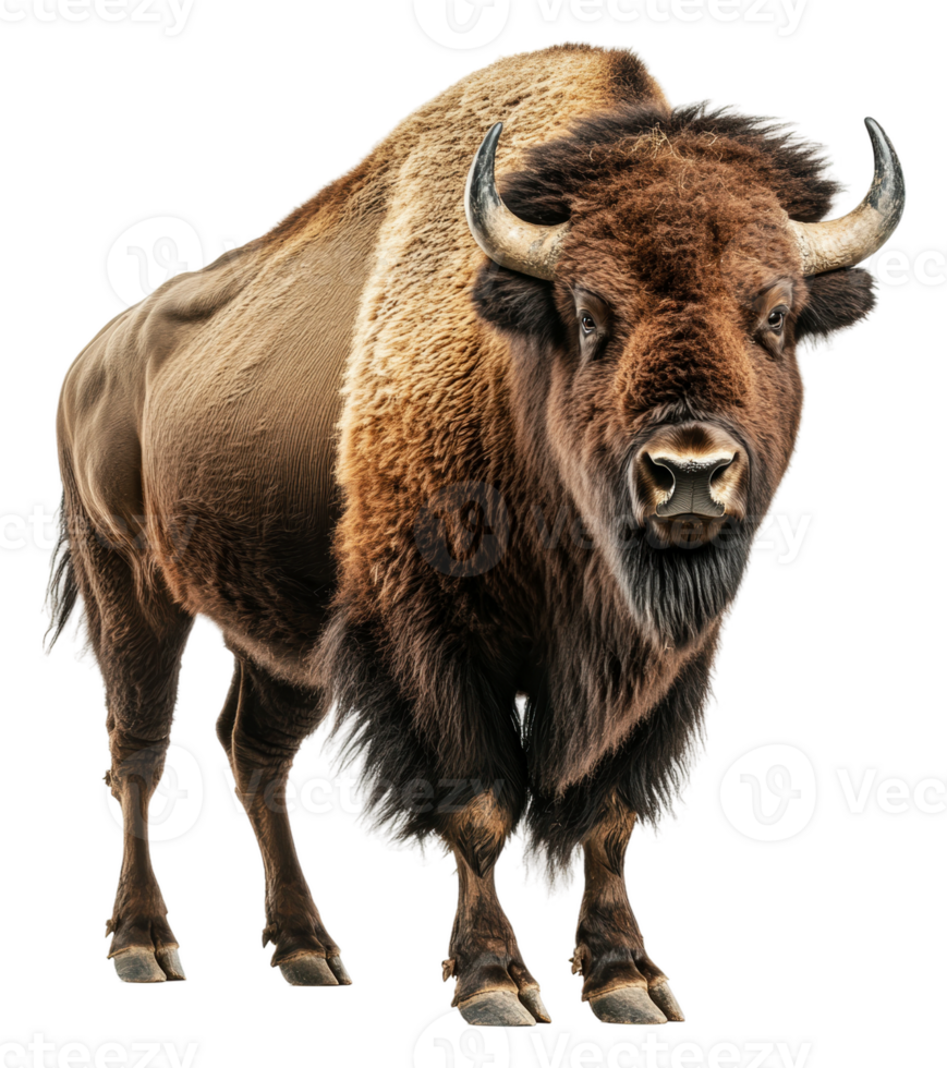 Bison standing majestically in a natural habitat, cut out - stock . png