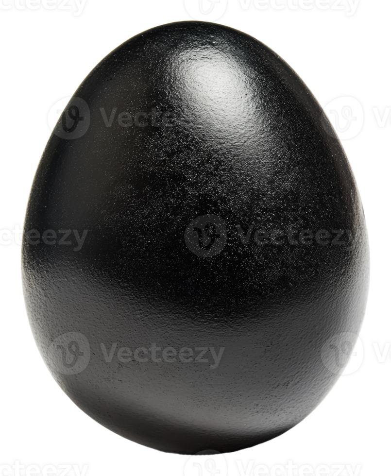 Black egg sculpture on white, cut out - stock . png
