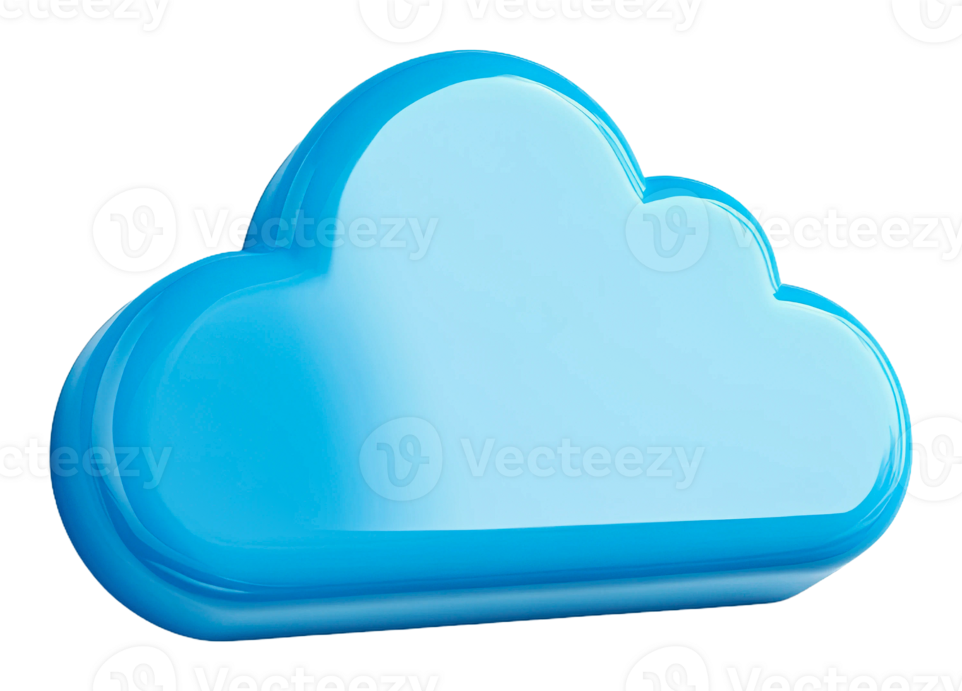 Stylish blue cloud design on a white background, cut out - stock . png