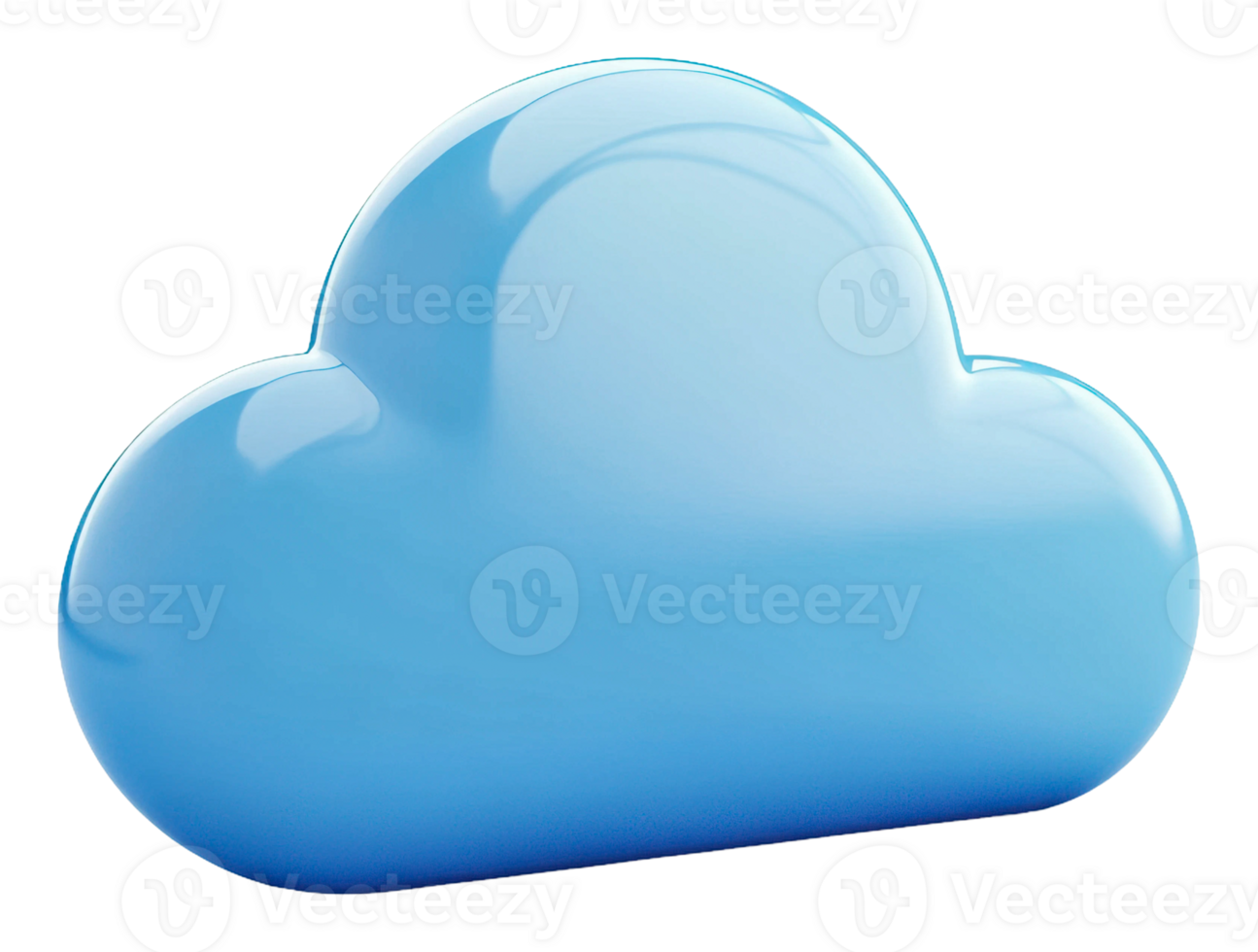 Blue cloud symbolizing digital storage, cut out - stock . png