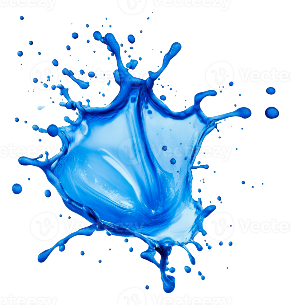 vibrante azul pintura respingo capturado no ar, cortar Fora - estoque . png