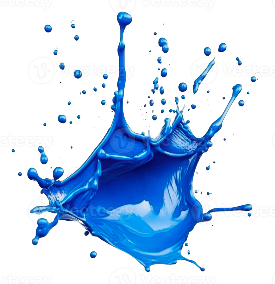 brilhante azul pintura respingo em uma branco fundo, cortar Fora - estoque . png