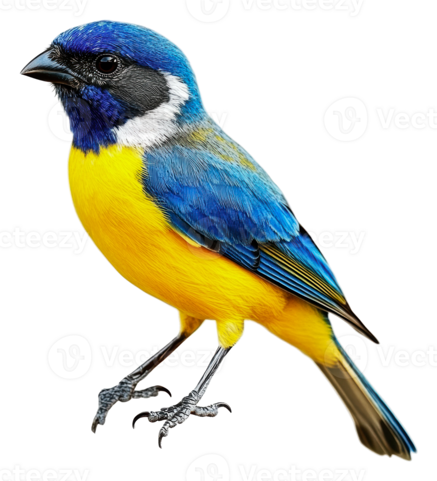 Vibrant bird on a branch in nature, cut out - stock . png