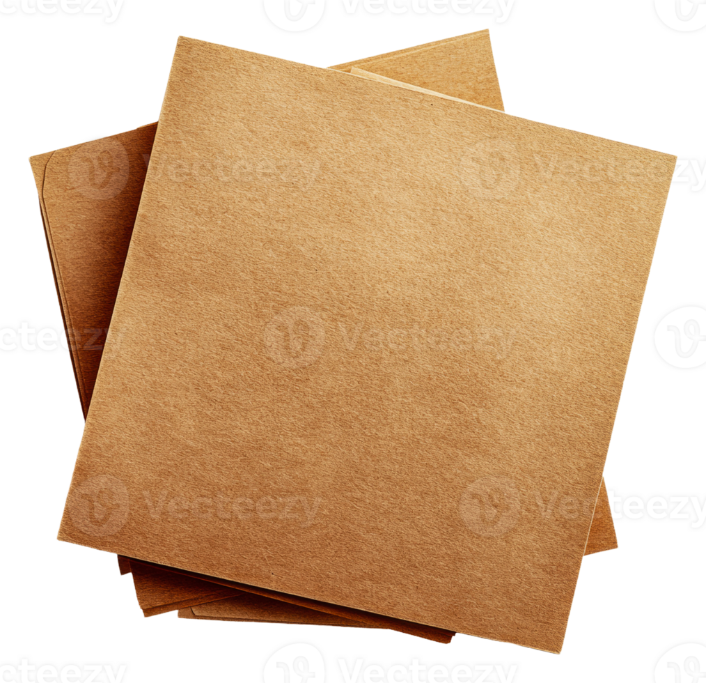Unmarked brown envelopes for mailing, cut out - stock . png