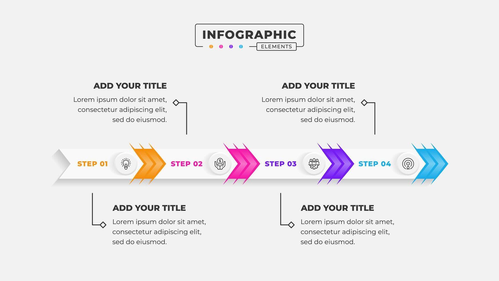 4 steps business process infographic design template vector