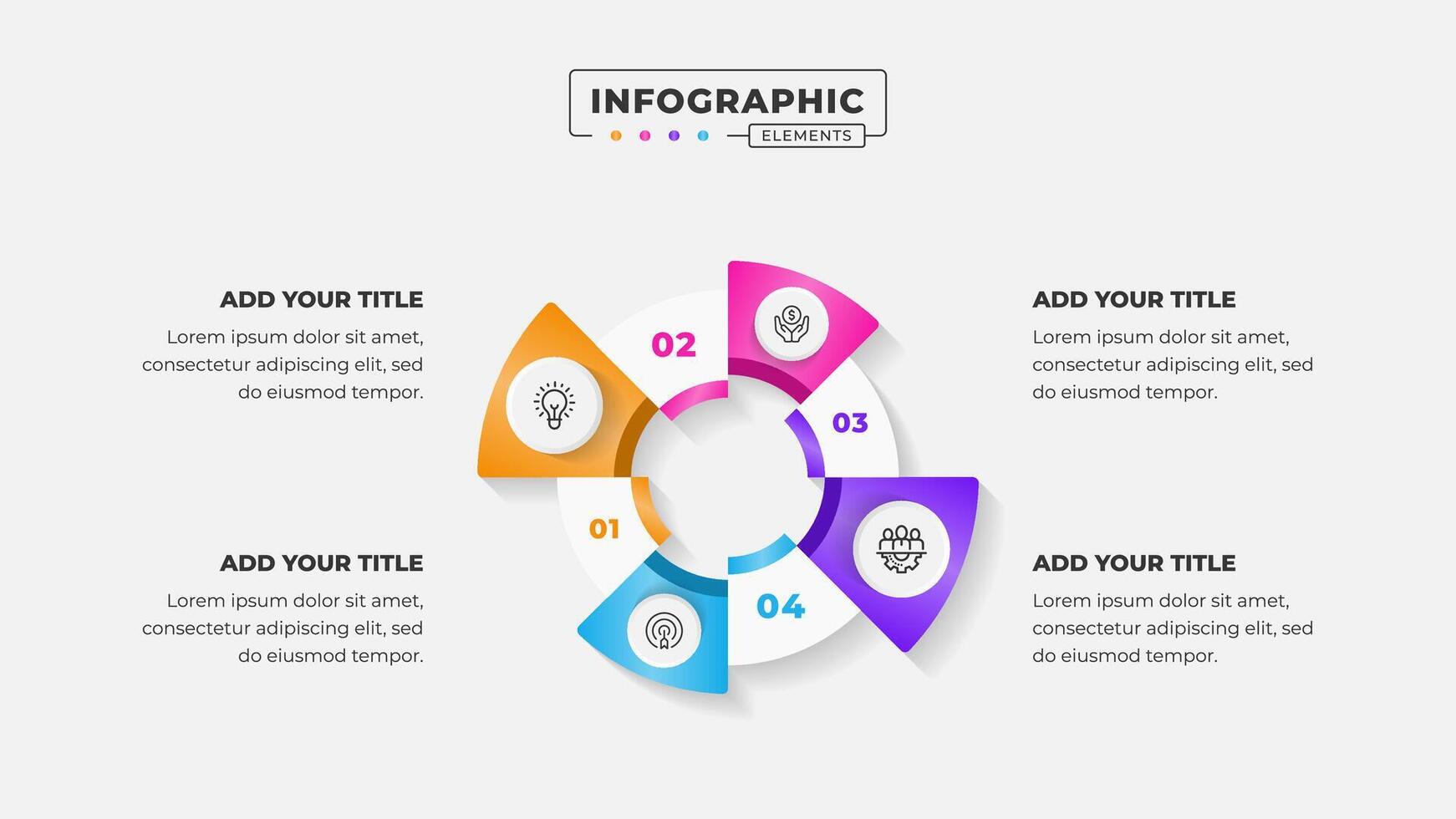 4 steps business process infographic design template vector