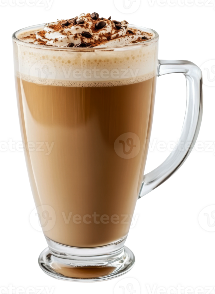 Noon latte with whipped cream, cut out - stock . png